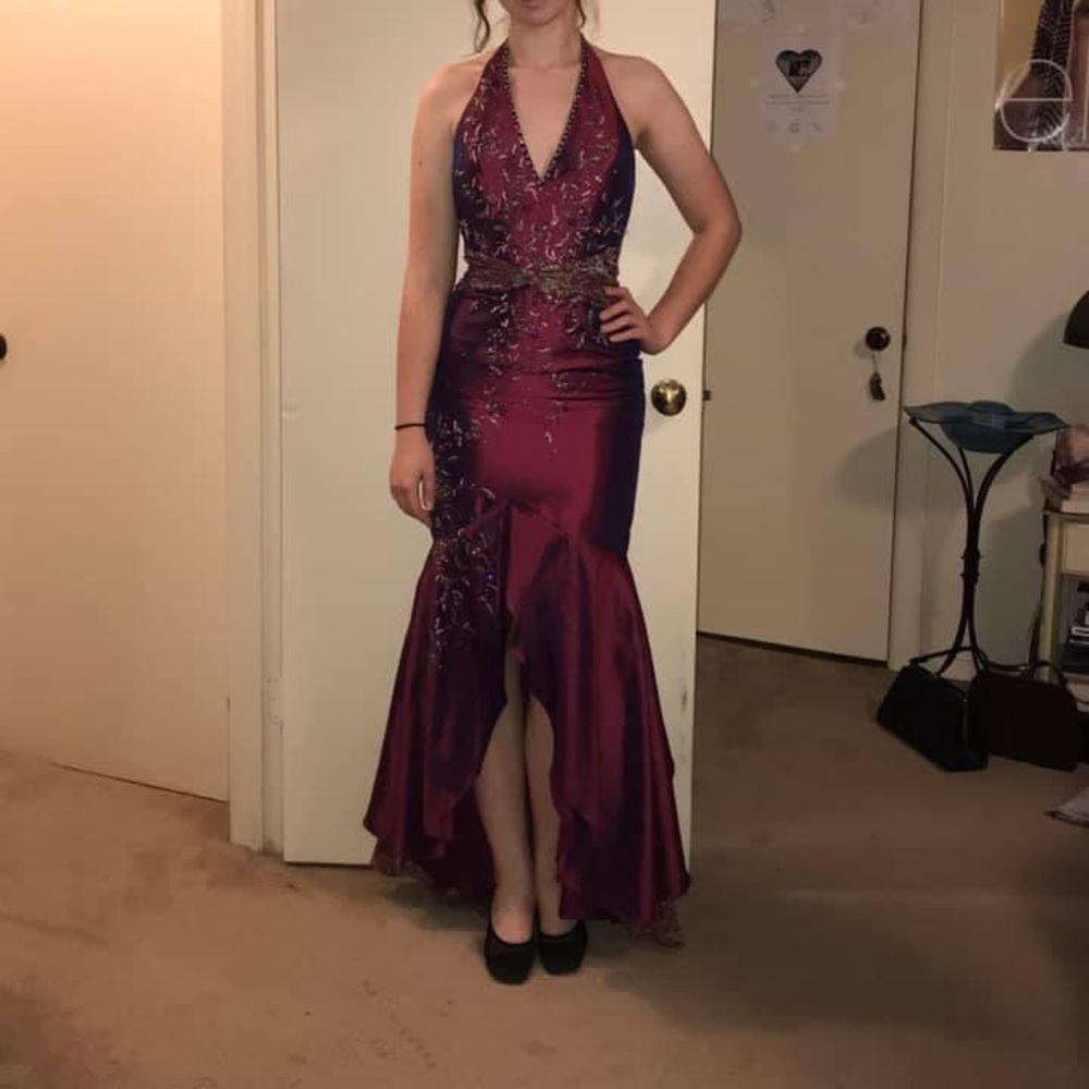 Red custom prom dress